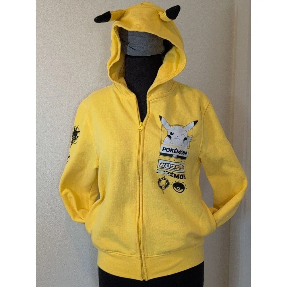 Pokemon Yellow Pikachu Hooded Zip Jacket with Ear Details